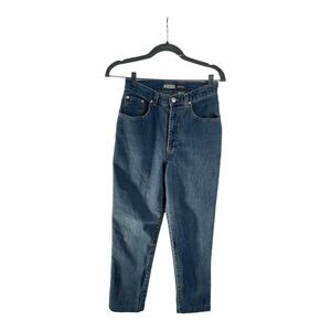 St. John’s Bay Women’s Stretch  blue high Rise Relaxed Fit Denim Jeans Size 6T